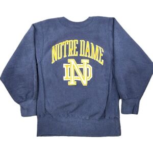 Champion‎ Reverse Weave Notre Dame Navy Vintage Crewneck USA 1980s